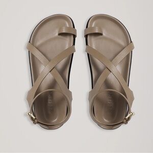 NWT A.Emery Women’s Jalen Sl Taupe Sandals - Sleek Cross Strap Design